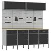 vidaXL Set di mobili da lavoro con cassetto con blocco 10 pz Nero