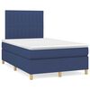 vidaXL Letto a Molle con Materasso e LED Blu 120x190 cm in Tessuto