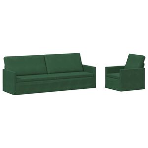 vidaXL Set di divani 2 pcs Verde Giungla Tessuto in Cords