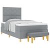 vidaXL Letto a molle con materasso Grigio chiaro 120 x 200 cm Tessuto