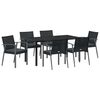 vidaXL Set da Pranzo per Giardino 7 pz Nero e Grigio Rattan in PE
