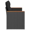 vidaXL Divano da Giardino con Cuscini a 2 Posti Nero in Polyrattan