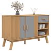 vidaXL Credenza OLDEN Grigia e Marrone 114x43x73,5 cm Massello di Pino