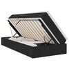 vidaXL Letto con contenitore e materasso Nero 90 x 200 cm Poliestere