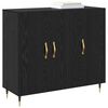 vidaXL Credenza Rovere Nero 90 x 34 x 80 cm Legno multistrato