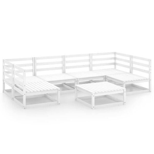 vidaXL Set Divani da Giardino 7 pz in Legno Massello di Pino