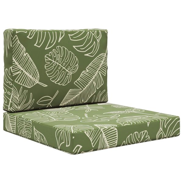 vidaXL Cuscino per divano da esterno 2 pcs Design a foglia Poliestere