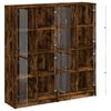 vidaXL Libreria Ante Rovere Fumo 136x37x142 cm in Legno Multistrato