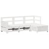 vidaXL Set Salotto da Giardino 4 pz Bianco in Legno Massello di Pino
