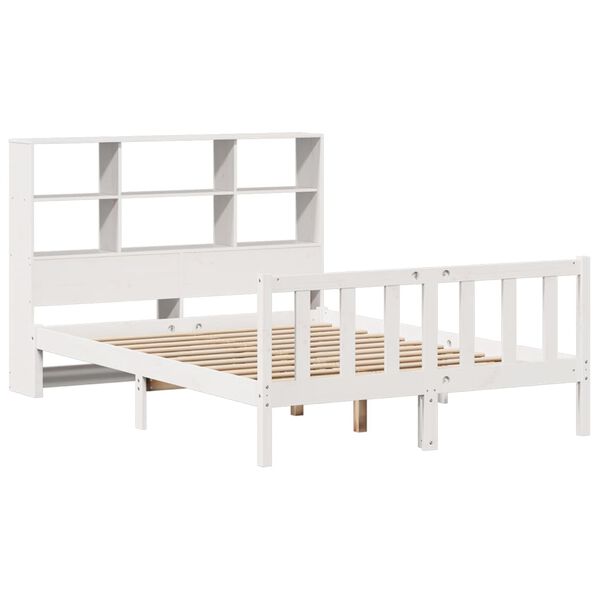 vidaXL Letto Libreria senza Materasso Bianco 140x190 cm Legno di Pino