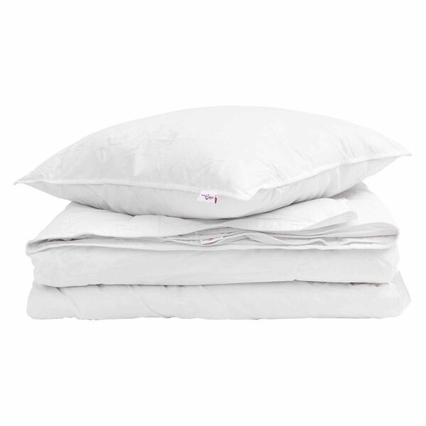 vidaXL Duvet 2-in-1 con cuscino 2 pcs Bianco Piuma d'anatra