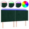 vidaXL Testiera a LED Verde Scuro 183x16x118/128 cm in Velluto