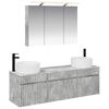 vidaXL Set di Armadi da Bagno 4 pz Grigio Cemento Legno ingegnerizzato