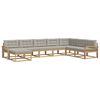 vidaXL Set di divani da esterno 8 pz Bianco e Grigio Chiaro