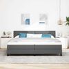 vidaXL Letto a molle con materasso Grigio scuro 200 x 200 cm Tessuto