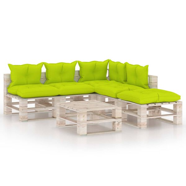 vidaXL Set Salotto Giardino su Pallet Cuscini 6 pz in Legno di Pino