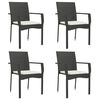 vidaXL Sedie da Giardino con Cuscini 4 pz in Polyrattan Nere