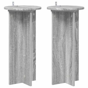 vidaXL Supporto per piante 2 pcs Grigio Sonoma 29,5 x 29,5 x 60 cm
