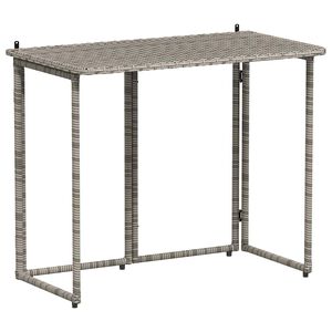 vidaXL Tavolo da Giardino Pieghevole Grigio 90x51x75 cm in Polyrattan