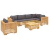 vidaXL Set Divani da Giardino 7 pz con Cuscini Legno Massello di Teak