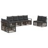 vidaXL Set Divano da Giardino 8 pz Grigio polyrattan