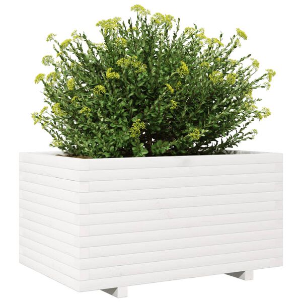 vidaXL Fioriera da Giardino Bianca 90x60x49,5cm Legno Massello di Pino
