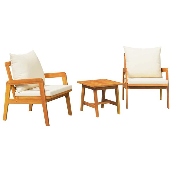 vidaXL Set bistrot con cuscino 3 pcs Marrone 59.5 x 65 x 72 cm