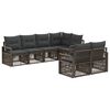 vidaXL Set Divano da Giardino 7 pz 7-Numero di posti Grigio polyrattan