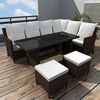 vidaXL Set Divani da Giardino 4 pz con Cuscini in Polyrattan Marrone