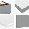vidaXL Pouf Letto con Materasso e LED Grigio Chiaro 180x200cm Tessuto