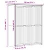 vidaXL Armadio BODO 146x53,5x173 cm in Legno Massello di Pino Grigio
