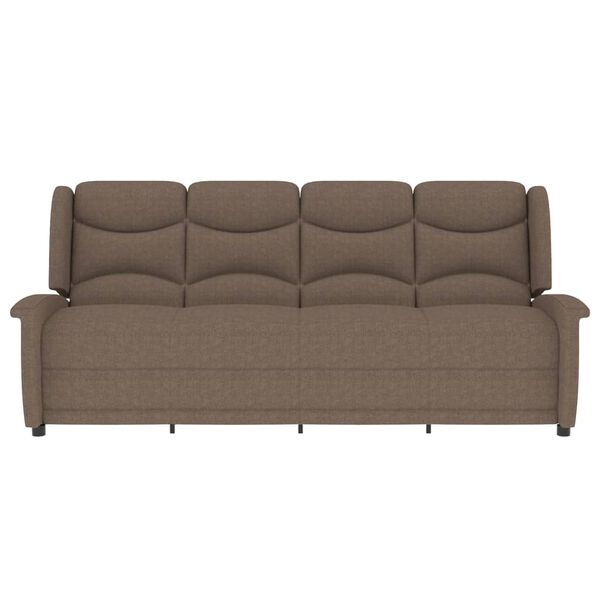 vidaXL Poltrona Massaggiante Reclinabile 4 Posti Tortora in Tessuto