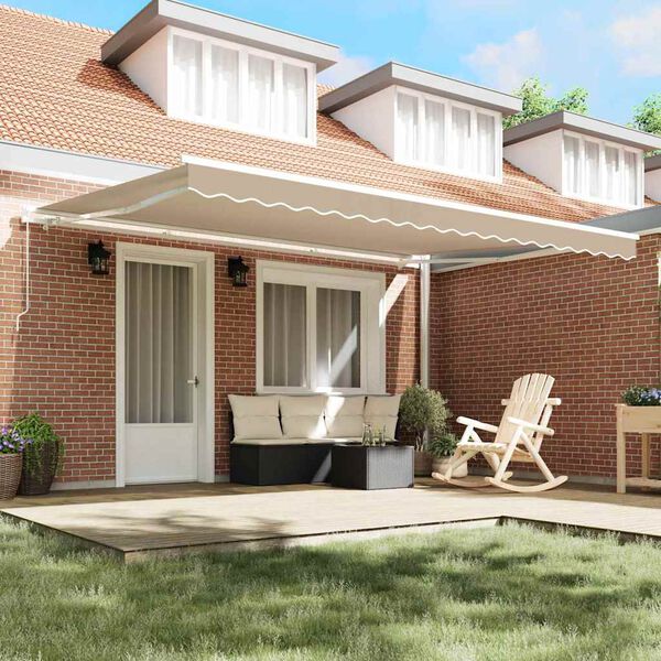 vidaXL Tenda da Sole Beige 4,5 × 3 m Poliestere e metallo