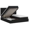 vidaXL Letto ottomano con materasso con testiera 2 pz Nero Tessuto
