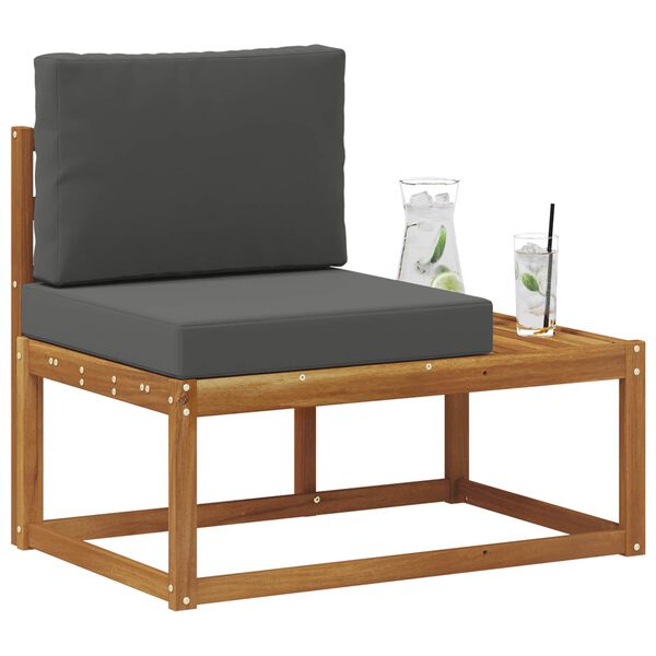 vidaXL Divano da Esterno Naturale e Antracite 91 x 63 x 73 cm