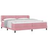 vidaXL Letto a molle con materasso Rosa 200 x 200 cm Velluto