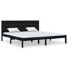 vidaXL Giroletto Nero in Legno Massello 180x200 cm Super King