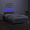 vidaXL Letto a Molle Materasso e LED Grigio Chiaro 120x190 cm Tessuto