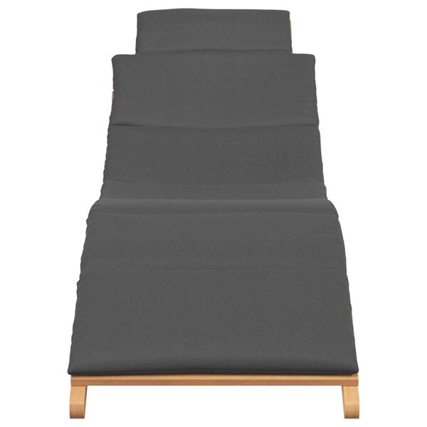 vidaXL Lettino da Giardino con cuscino Marrone 198 x 55 x 58,5 cm