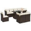 vidaXL Set Divani da Giardino 9pz con Cuscini Marrone in Polyrattan
