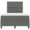 vidaXL Letto a molle con materasso Grigio scuro 120 x 200 cm Tessuto