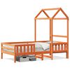 vidaXL Giroletto con Tetto Marrone Cera 90x190 cm Massello Pino