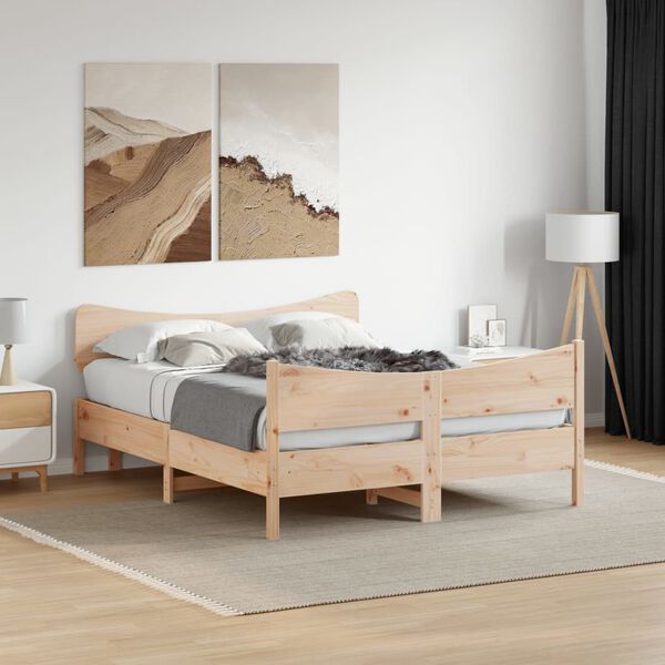 vidaXL Letto senza Materasso 135x190 cm in Legno Massello di Pino