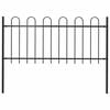 vidaXL Recinzione da Giardino BOXTEL con Parte Superiore ad Anello in Acciaio 170x80 cm Nero