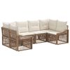 vidaXL Set Divano da Giardino 6 pz 6-Numero di posti Beige polyrattan