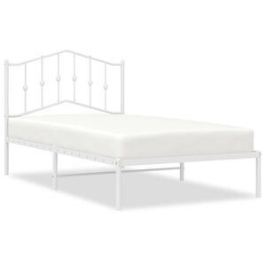 vidaXL Giroletto con Testiera Metallo Bianco 100x190 cm