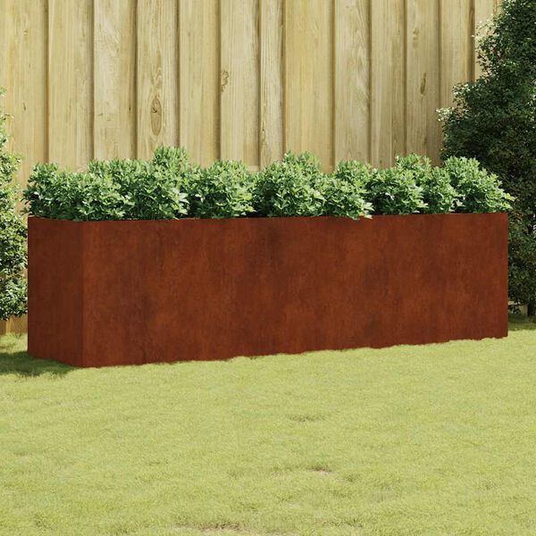 vidaXL Fioriera Rialzata da Giardino 280x80x80 cm in Acciaio Corten