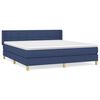 vidaXL Giroletto a Molle con Materasso Blu 160x200 cm in Tessuto