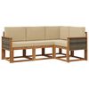 vidaXL Set di divani da esterno 4 pz Naturale e Beige Poliestere
