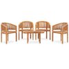 vidaXL Set Salotto da Giardino 5 pz Design Curvo in Massello di Teak